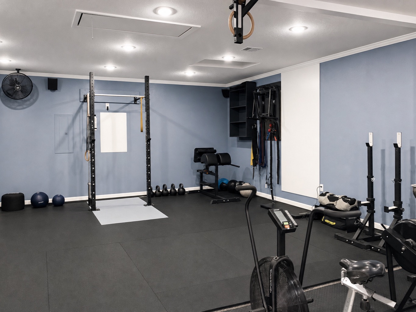 Rig and barbell platform at Leander Barbell Co.