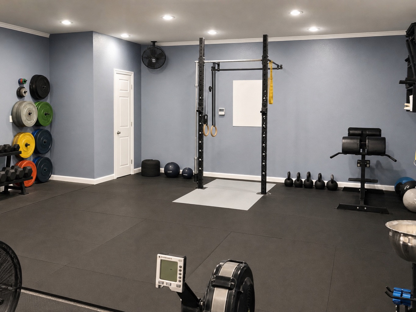 Squat rack and competition bumpers